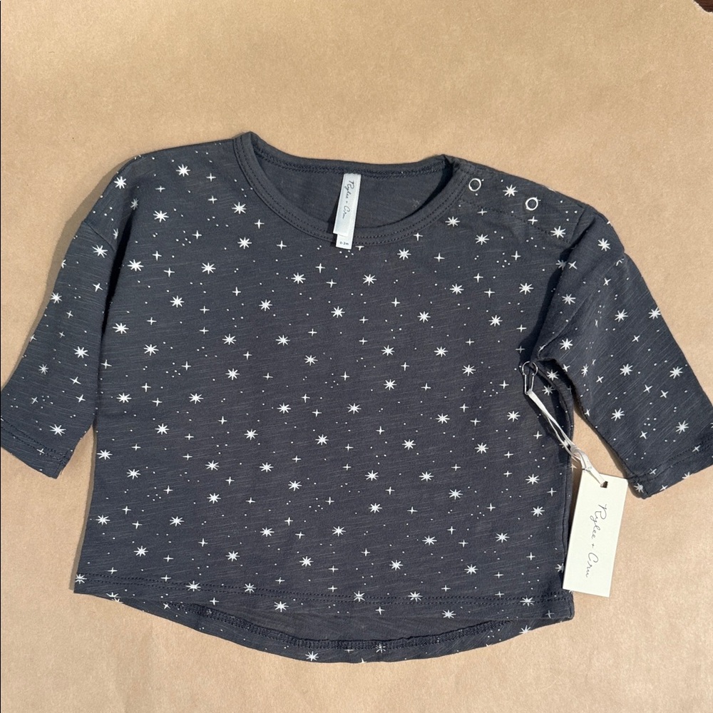 Rylee + Cru Charcoal Starry Baby Top